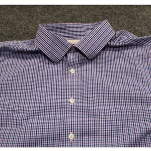 Roundtree & Yorke Gold Label‎ Slim Fit Non-Iron Shirt Purple Blue Check 17.5 35